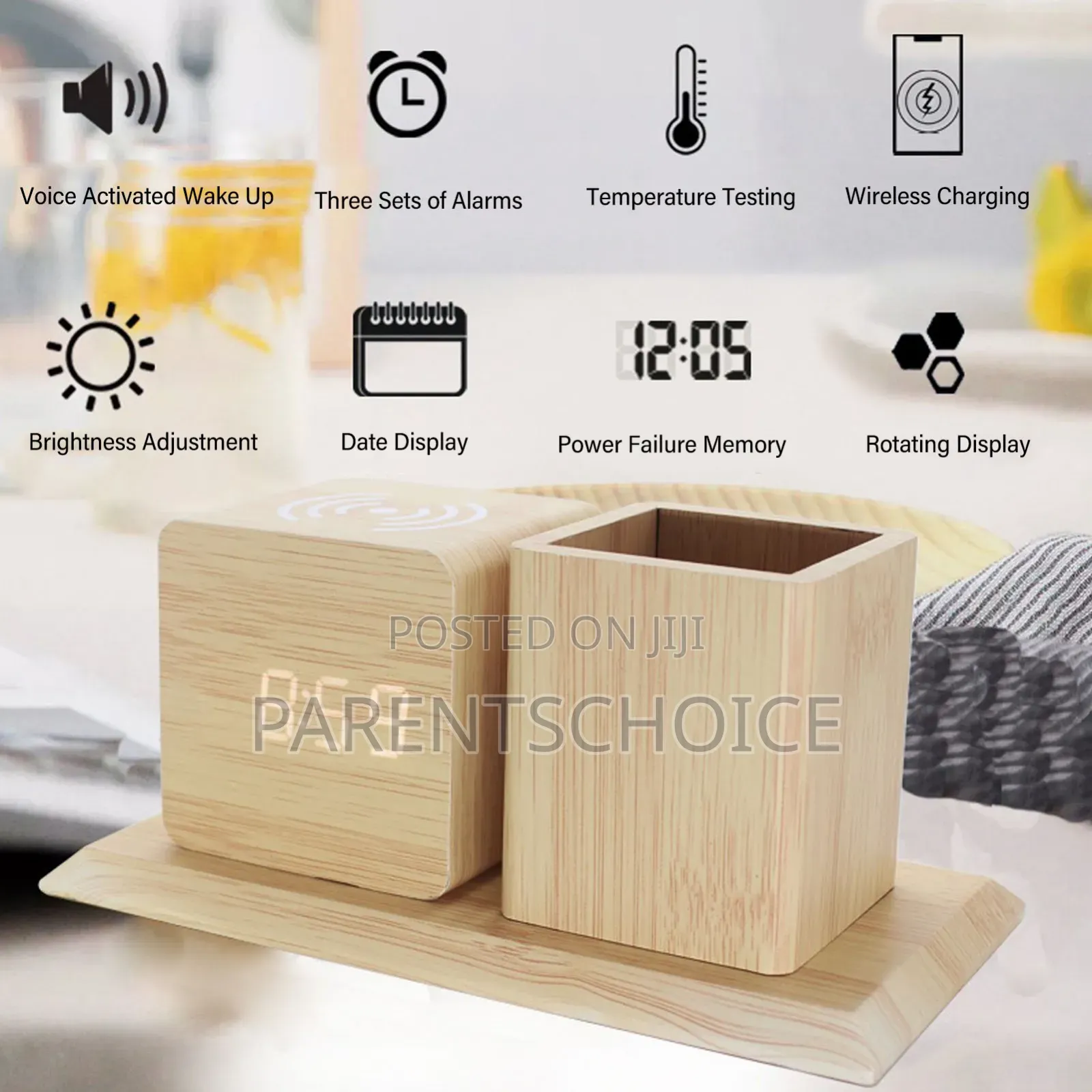 Desk Clock Pencil Holder
