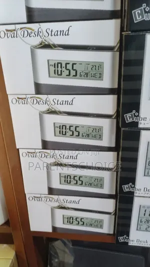 Oval Pen Stand With Digital Clock