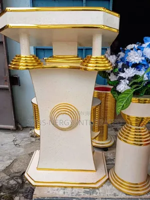 Modern Church Pulpit and 2 Flower Vase