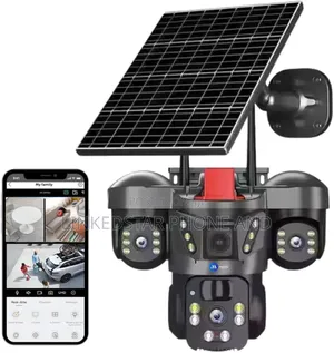 Triple Lens CCTV 9mp, 4g, - 2 Way Audio, Night Vision, Battery Solar
