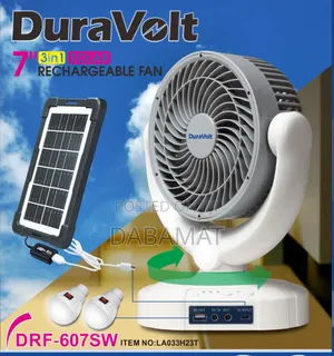 7 Inches Solar Rechargeable Fan With Rotation