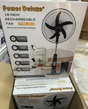 18inches Power Deluxe Solar Rechargeable Fan High Quality