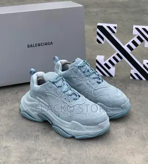 Original Balenciaga Triple Sole Denim Blue Sneakers
