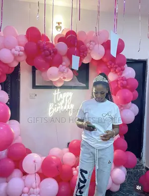 Pink Themed Love Arch Birthday Decor