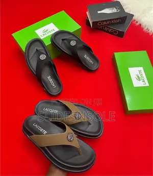 Lacoste Premium Leather-Strap Flip Flop