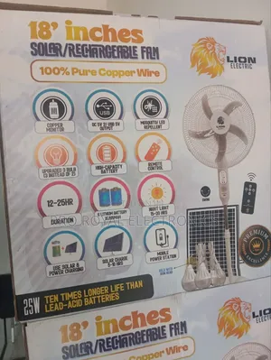 18 Inches Solar Rechargeable Fan