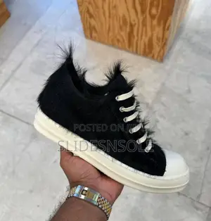 Rick Owens Strobe Low “Black Cow Fur”