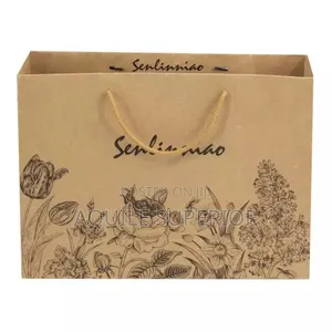 A4 Medium Brown Paper Bag Imported Handle, 110gsm, One Color Print