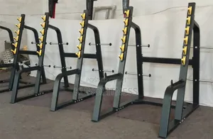 Commercial Olympic Squat Rack | Adjustable J-Hooks | Weight Storage