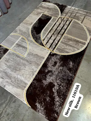 Premium Turkish Centre Rug 4by6 - Luxury Brown Abstract Design