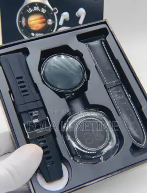*D21 Round Structured Smartwatch ( With Straps (2) , Earpods ,