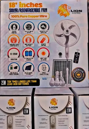 18 Inches Lion Solar/Rechargeable Fan