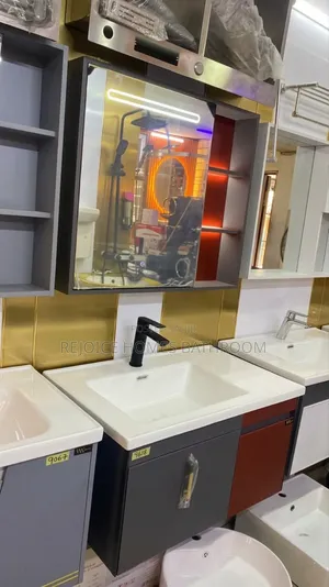 Luxury Modern Floating Bathroom Vanity Cabinet With Led Mirror