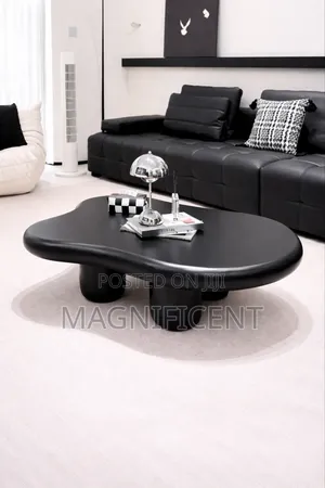 Premium Modern Black Coffee Table Luxury Sofa Set Elegant Living Roo