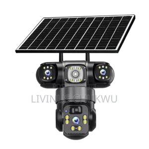 V380 Triple Lens PTZ Solar CCTV Camera