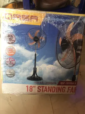 Qasa 18” Energy Saving Solar, Electric Standing Fan QSF-18yoga Ac/Dc