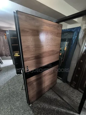 4ft Steel Wooden Effect Pivot Door