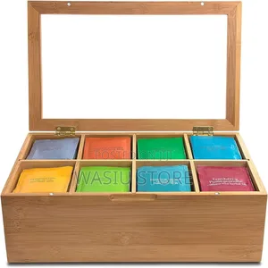 Randomgrounds Bamboo Tea Box Storage Organizer