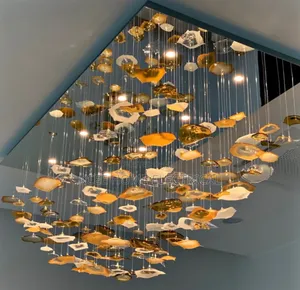 Modern Creative Leaf Art Glass Chandelier – Luxury Led Ceiling Light