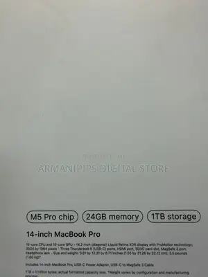 New Laptop Apple MacBook Pro 2026 M6 24GB Apple M5 SSD 1T