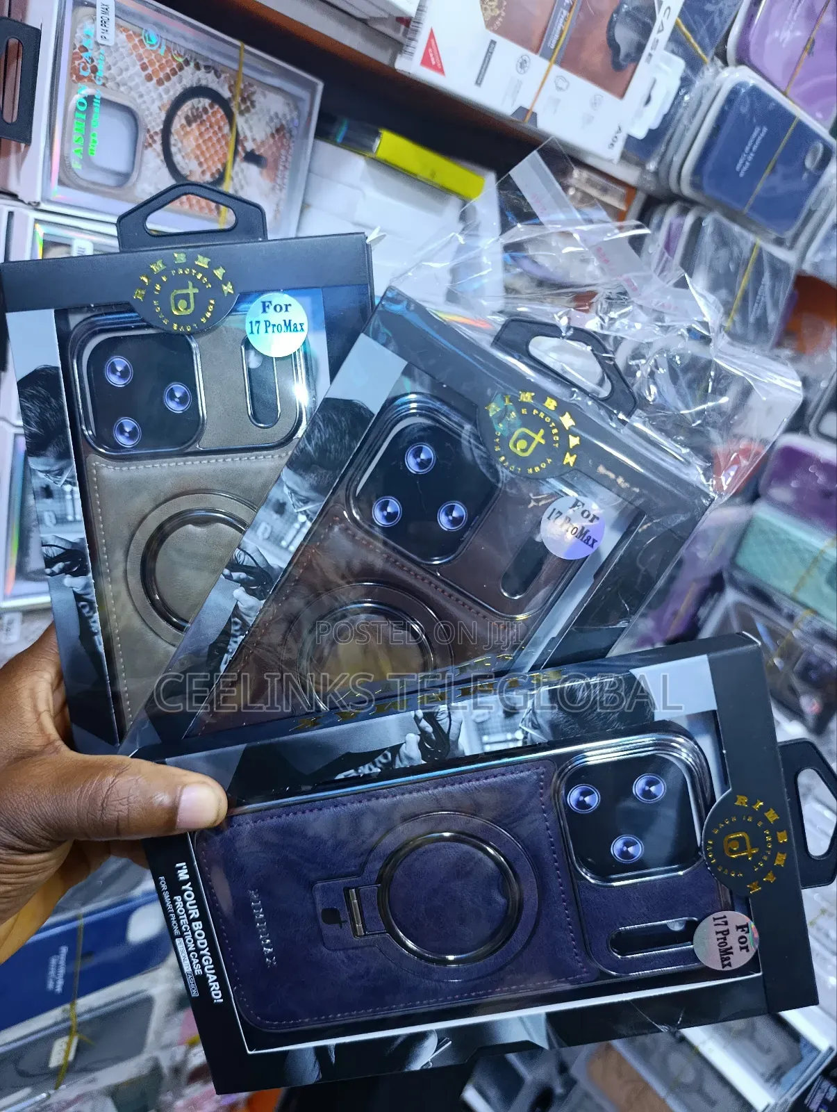 17 Pro Max Back Leather Case