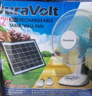 Duravolt 12-Inch 3-in-1 Rechargeable Table/Wall Fan