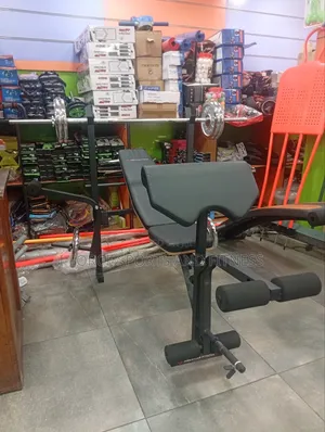 Weight Bench and 50kg Barbell