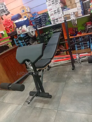 Weight Bench and 50kg Barbell