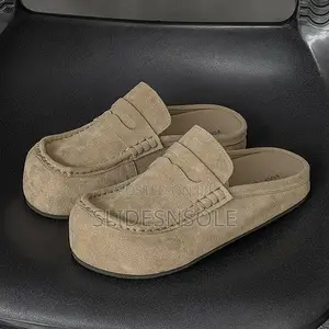 FDCP Suede Platform Penny Loafer Mules