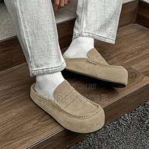 FDCP Suede Platform Penny Loafer Mules