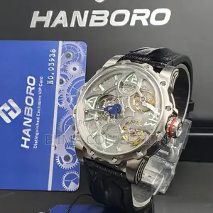 Hanboro Automatic Watch Comes With Leather and Chain Straps