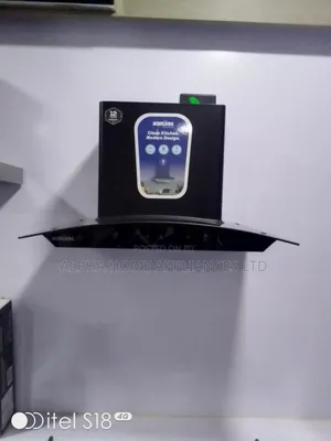 Bruhm Extractor Cooker Range Hood Curve T-Shape Black Colour