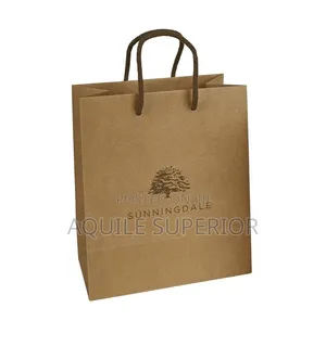 Brown A4 Portrait Craft Paper Bag Print, 110gsm, Imported Handle