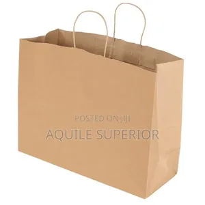 Brown A4 Landscape Kraft Paper Bag, Craft Handle, 110gsm, No Print