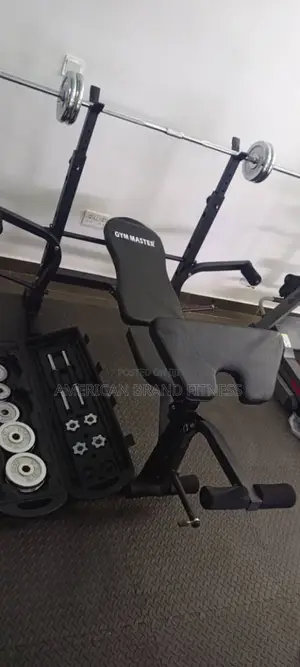 Improved Butterfly Weight Bench With Curling Bar and 50kg Barbell