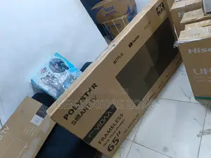 Polystar 65” Smart Tv Thin Frame Design + 3 Hdmi