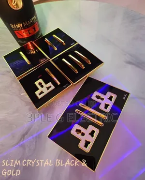 Slim Crystal Black and Gold Switches and Sockets