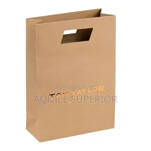 Customize Brown A4 Paper Bag, Die Cut Handle, 110gsm, One Color Print