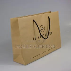 Brown A4 Medium Kraft Paper Bag 110gsm Landscape Printed - Moq - 50pcs