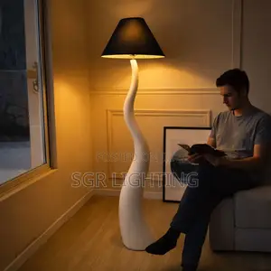 Vintage Living Room Floor Lamp Nordic Mushroom Wood Grain Light Home