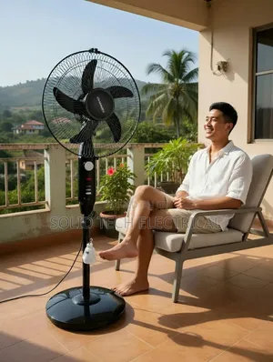 10 Hours Lasting Charweek Solar Rechargeable Standing Fan