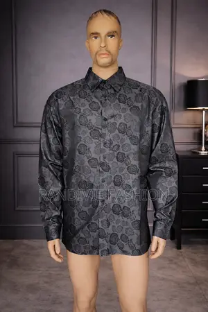 Glossy Flowers Shirt [Gray]