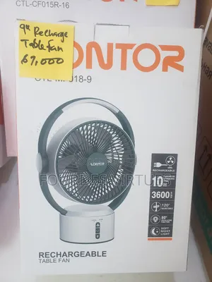 9 Inches Rechargeable Table Fan