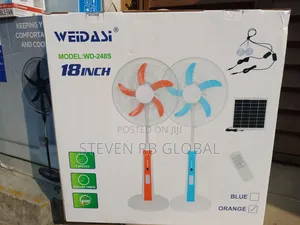Weidasi 18” Solar Rechargeable Standing Fan | Wd-248s