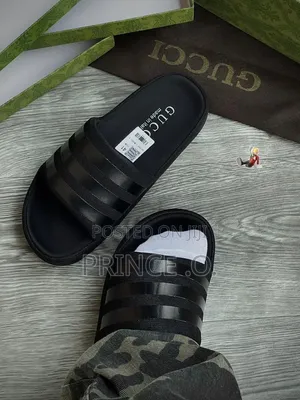 Charcoal Black Gucci Puffy Slide