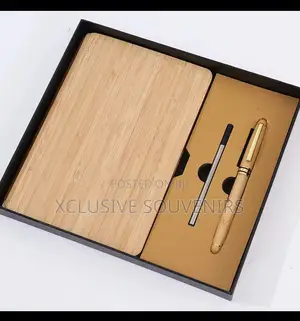 Creative Bamboo Notebook Custom Logo A4 Notebook Gift Box Set With Pen