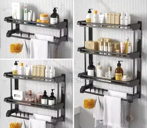 Bathroom Storage Rack With Towel Hanger