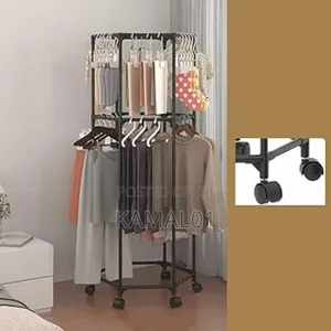 Hexagonal, Double-Layer Clothes Rack