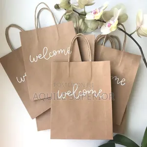 Premium Brown A5 Paper Bag, Craft Handle, Print,110gsm