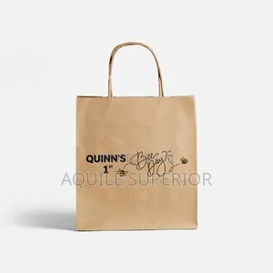 Highgrade A5 Small Light Weight Brown Paper Bag Craft Handle,60gsm
